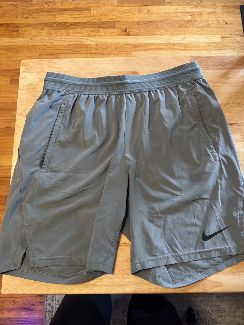 Nike Men’s Gray Athletic Training Shorts with Swoosh